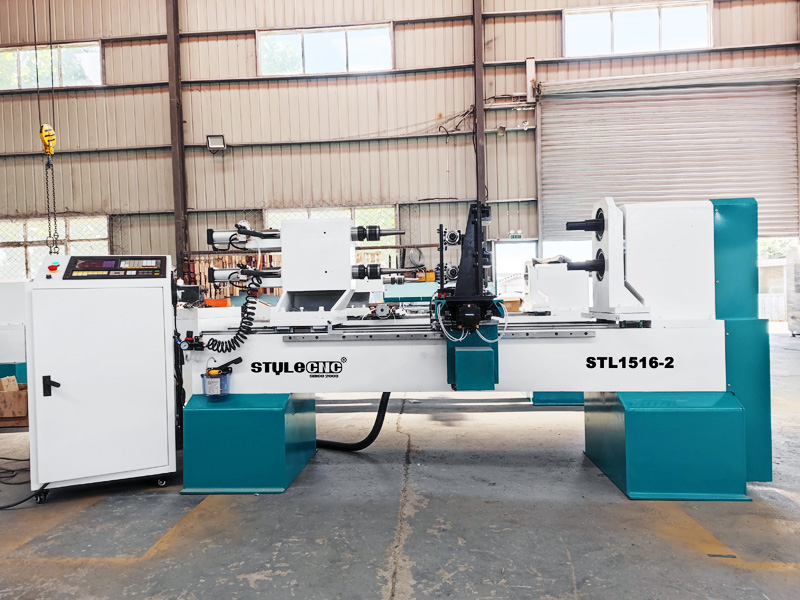 雙主軸自動數(shù)控木工車床，用于棒球棒