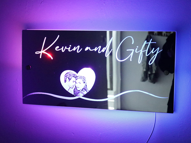 4x8 光纖激光 LED 鏡面蝕刻項目 4x8 光纖激光 LED 鏡面蝕刻項目